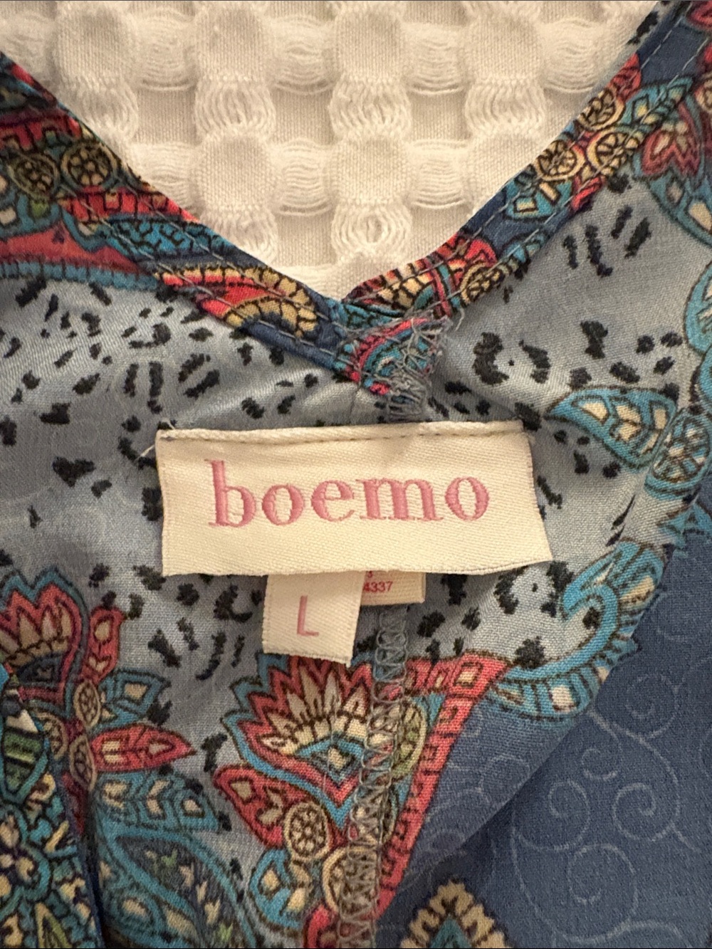 NWT BOEMO Anthropologie BOHO Muumuu Paisley Tiered Maxi Kimono Sleeve Dress SZ L - Picture 7 of 10